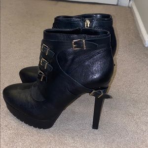 BCBG black leather high heels size 9.5. Never worn!!! Brand new high heels